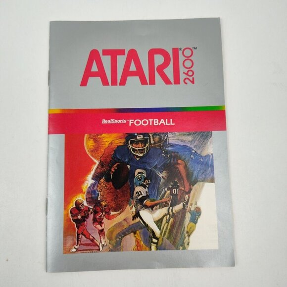 Atari 2600 1987 Vintage Real Sports Football Complete CIB Manual DAMAGED Box - Picture 5 of 14